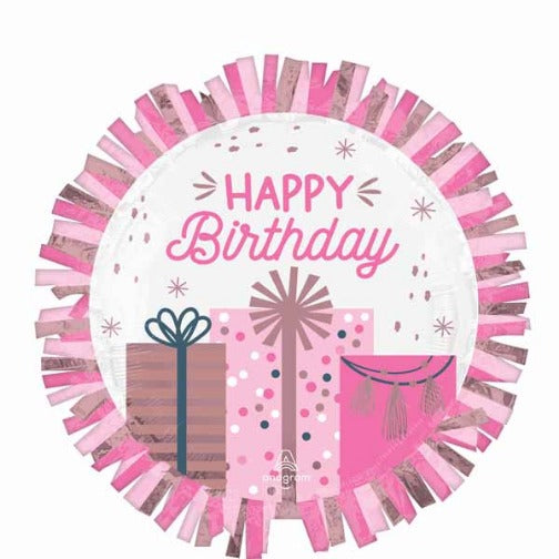 Pastel Happy Birthday Shaped Foil Balloon, 24 Inch
