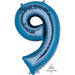 26" Blue Number 9 Balloon