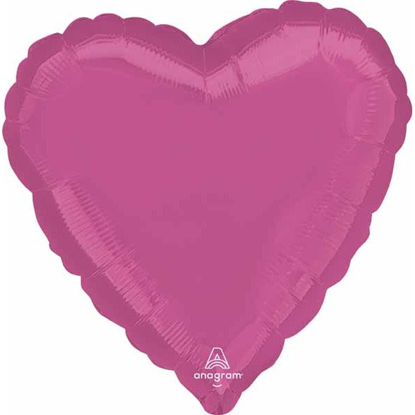 18 Inch Bright Bubble Gum Pink Heart Foil Balloon