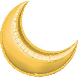 35 Inch Gold Crescent Moon Foil Balloon
