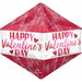 21" Happy Valentine's Day Ribbed Lines Anglez Foil Balloon