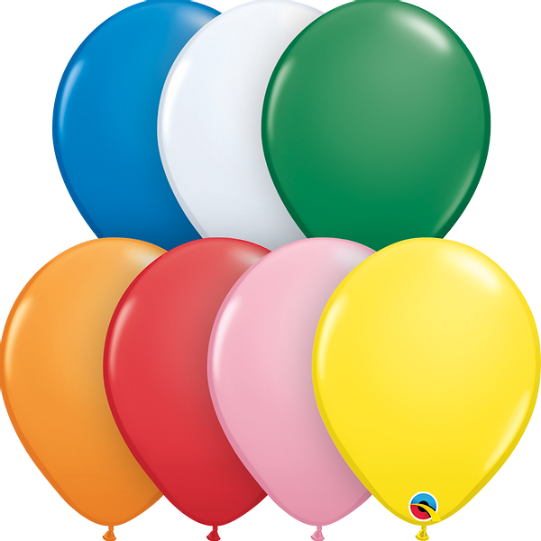 Qualatex 9" Assorted With White Latex Balloon (100/Pk)