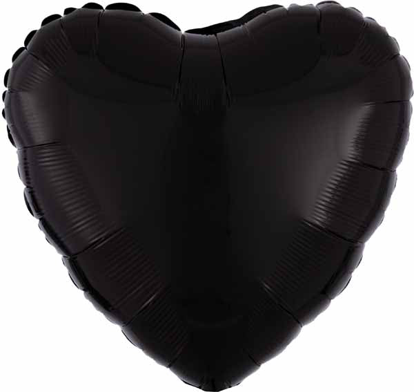 18 Inch Opaque Black Heart Foil Balloon