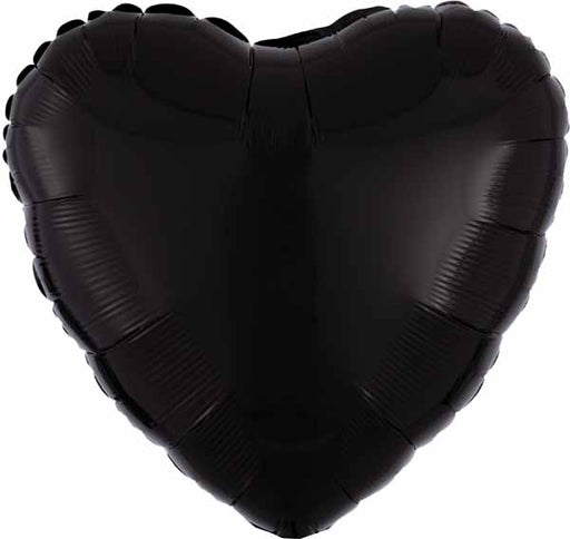 18-Inch Opaque Black Heart Foil Balloon