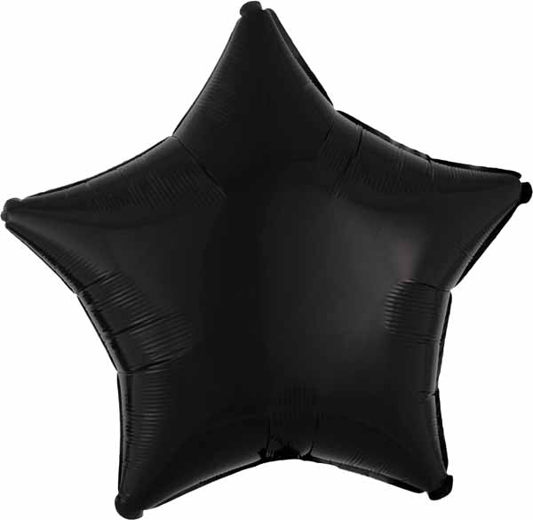 19 Inch Opaque Black Star Foil Balloon