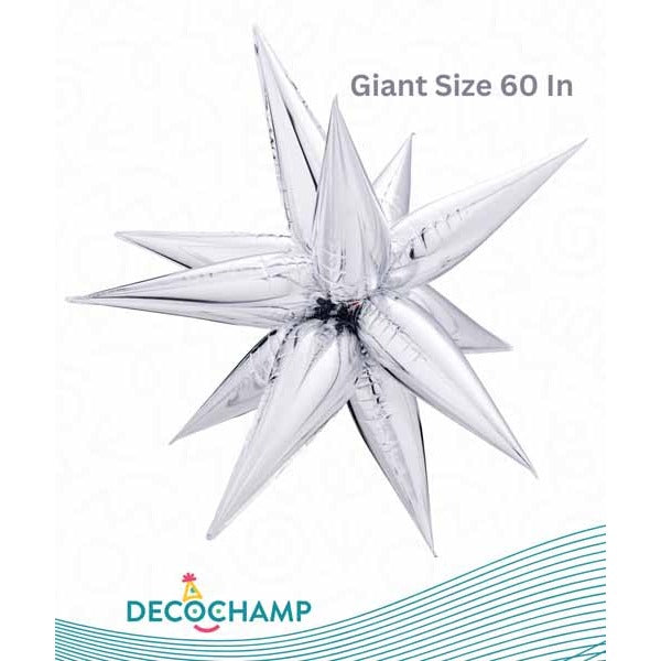 DecoChamp 60" Silver Starburst Foil Balloon