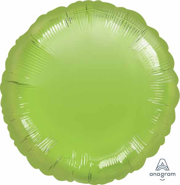 18-Inch Round Lime Green Foil Balloon
