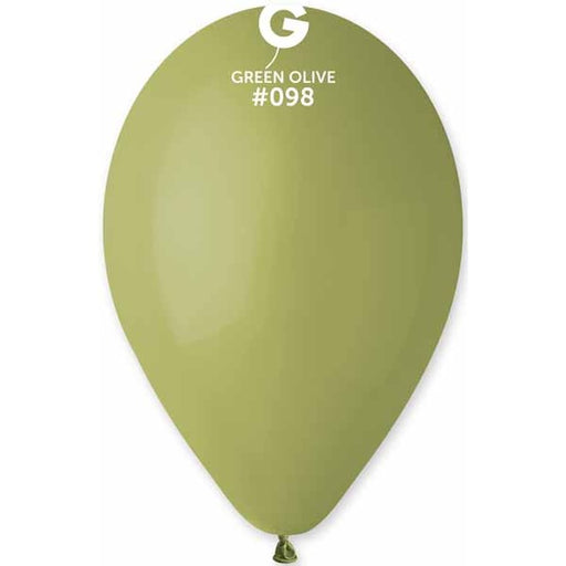 Gemar 12-Inch Olive Green Latex Balloons #098, 50 Count