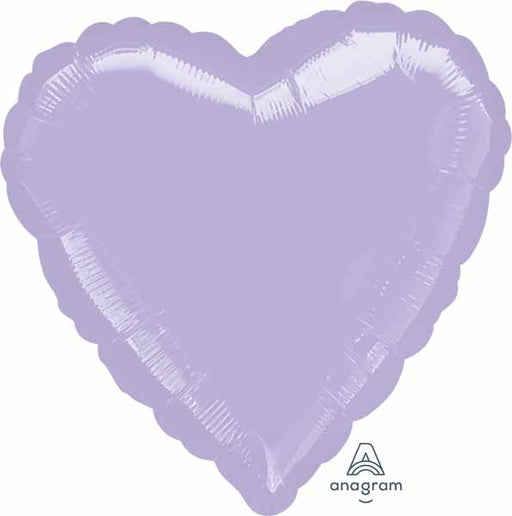 18 Inch Metallic Pearl Pastel Lilac Heart Foil Balloon