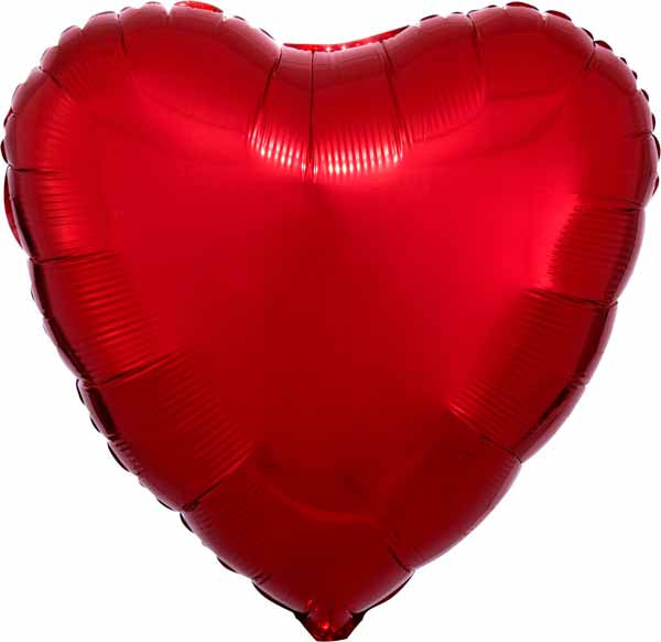 18-Inch Metallic Red Heart Foil Balloon