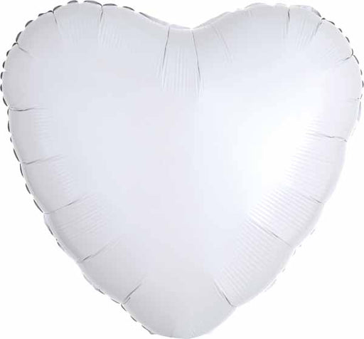 18 Inch Metallic White Heart Foil Balloon