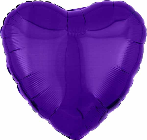 18-Inch Metallic Purple Heart Foil Balloon