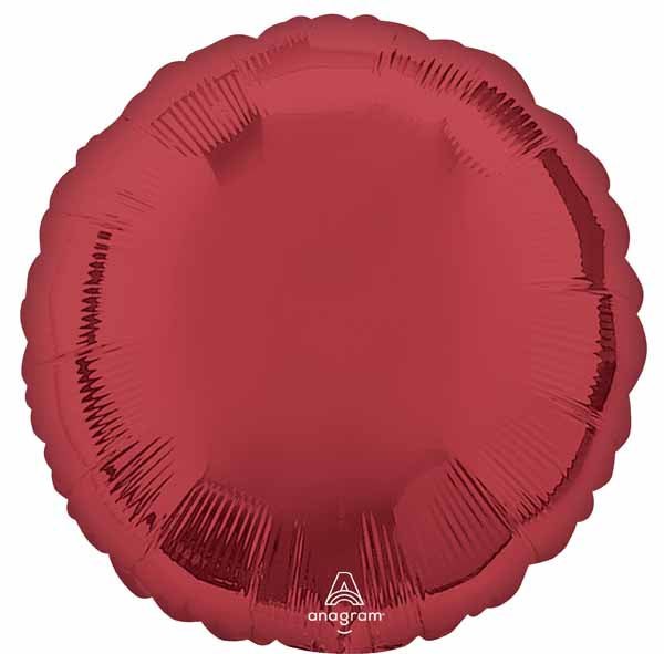 18 Inch Burgundy Round Foil Balloon