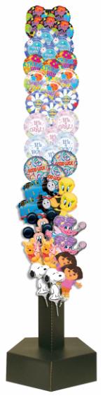Black Corrugated Tower Display for Air-Filled Balloons