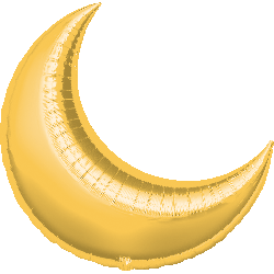 Gold Crescent Moon 17-Inch Air-Fill Foil Balloon
