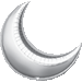 26-Inch Silver Crescent Moon Foil Balloon