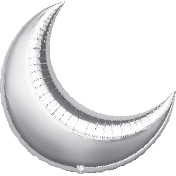 Anagram 35 Inch Silver Crescent Moon Foil Balloon