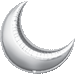 Anagram 35 Inch Silver Crescent Moon Foil Balloon