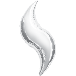 28-Inch Silver Curve Foil Balloon