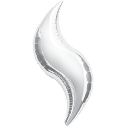 Silver Curve 42-Inch Supershape Foil Balloon