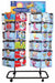 120-Peg Dual Spinner Floor Display Rack - Black