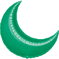 Green Crescent Foil Balloon, 26 Inch