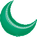 Green Crescent Foil Balloon, 26 Inch