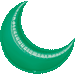 Green Crescent Foil Balloon, 35 in