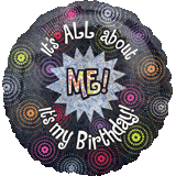All About Me Birthday 18-Inch Holographic Round Foil Balloon