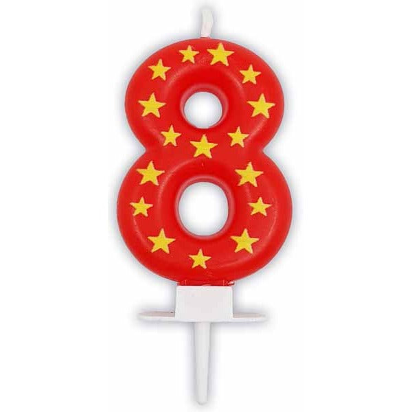 Stars Number 8 Birthday Candle