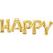 Gold HAPPY Block Letter Foil Balloon