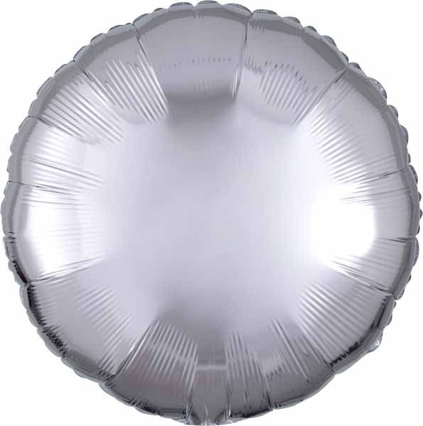 18-Inch Metallic Silver Round Foil Balloon