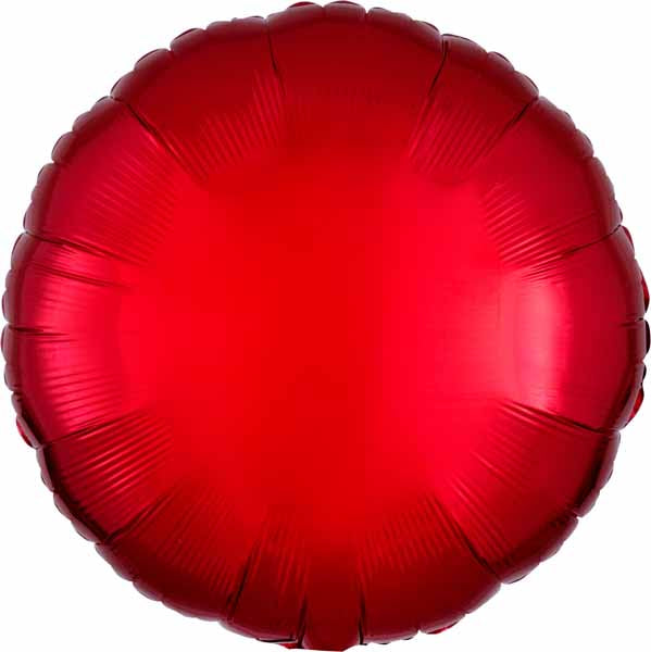 18-Inch Metallic Red Round Foil Balloon