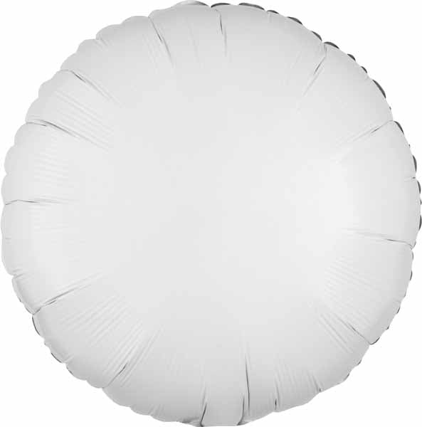 18-Inch Metallic White Round Foil Balloon