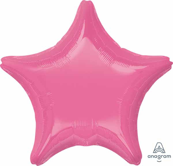 19-Inch Rose Star Foil Balloon, Flat