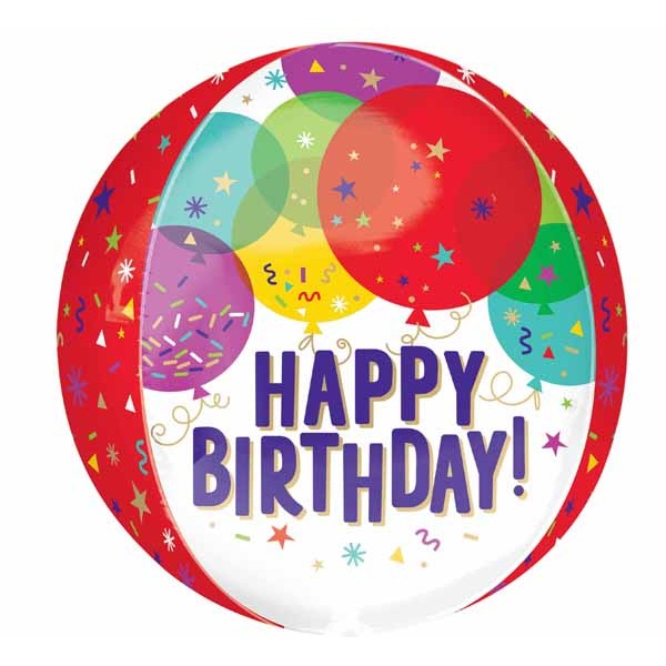 Birthday Balloons 16-Inch Orbz XL Foil Balloon