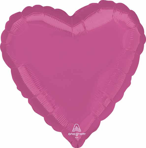 18 Inch Bright Bubble Gum Pink Heart Foil Balloon