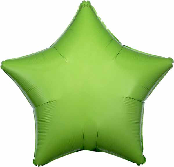 19 Inch Kiwi Green Star Foil Balloon, Flat