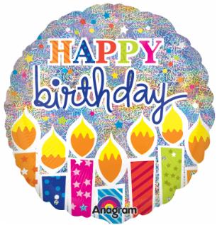 Shimmer Birthday Candles Jumbo Holographic Foil Balloon, 32 in