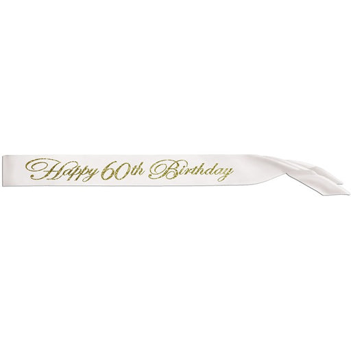 Glittered Happy 60th Birthday Sash