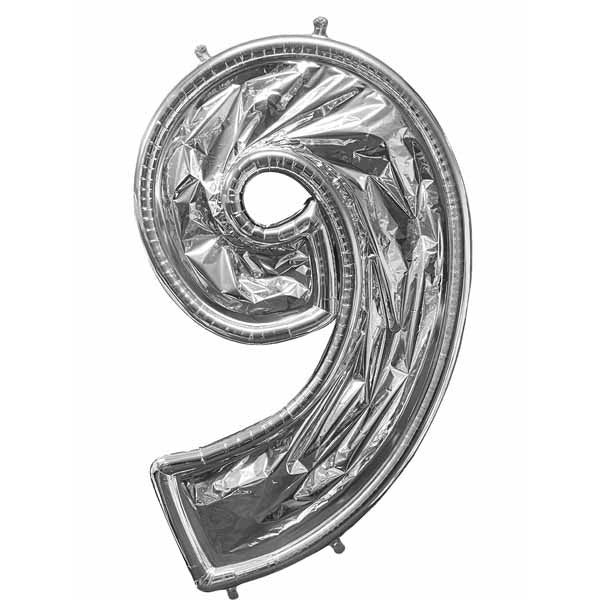 Silver Number 9 BalloonFormz Balloon Frame, 55 Inch