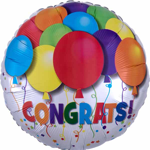 Bold Congratulations 18 Inch Round Foil Balloon