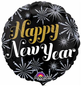 NEW YEAR PIZAZZ 18" HOLO RND S55 PKG