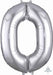26 Inch Silver Number 0 Foil Balloon