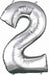 34-Inch Silver Number 2 Foil Balloon
