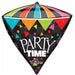 Party Time Happy Birthday Diamondz Foil Balloon, 17 Inch