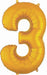 34 Inch Gold Number 3 Foil Balloon