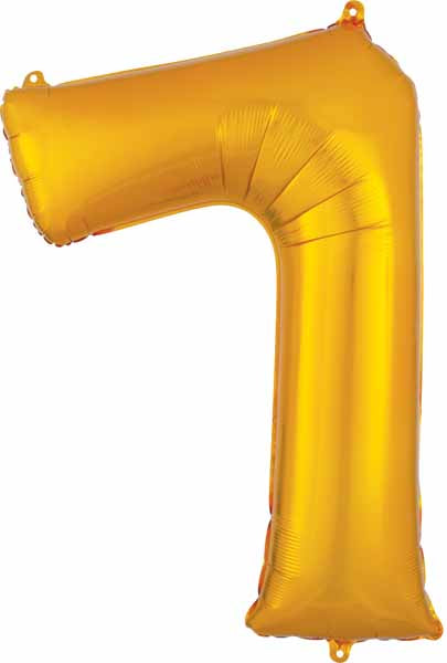 34 Inch Gold Number 7 Foil Balloon