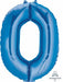 Blue Number 0 Foil Balloon, 34 Inch