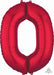 Red Number 0 Foil Balloon, 34 Inch